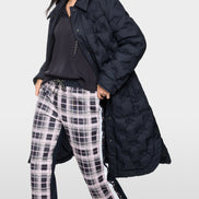 Quilted coat with light down lining