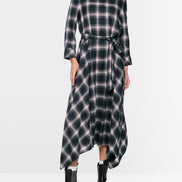 Checked shirt dress with tie belt