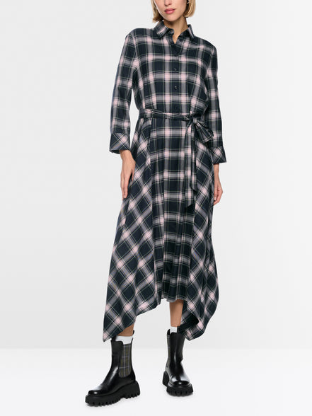Checked shirt dress with tie belt