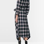 Checked shirt dress with tie belt
