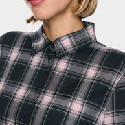 Checked shirt dress with tie belt