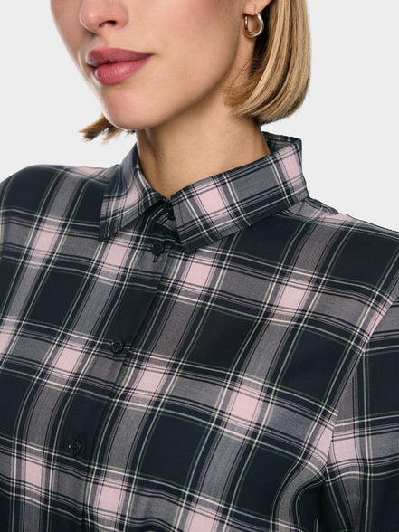 Checked shirt dress with tie belt