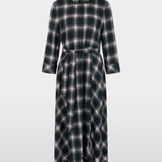 Checked shirt dress with tie belt