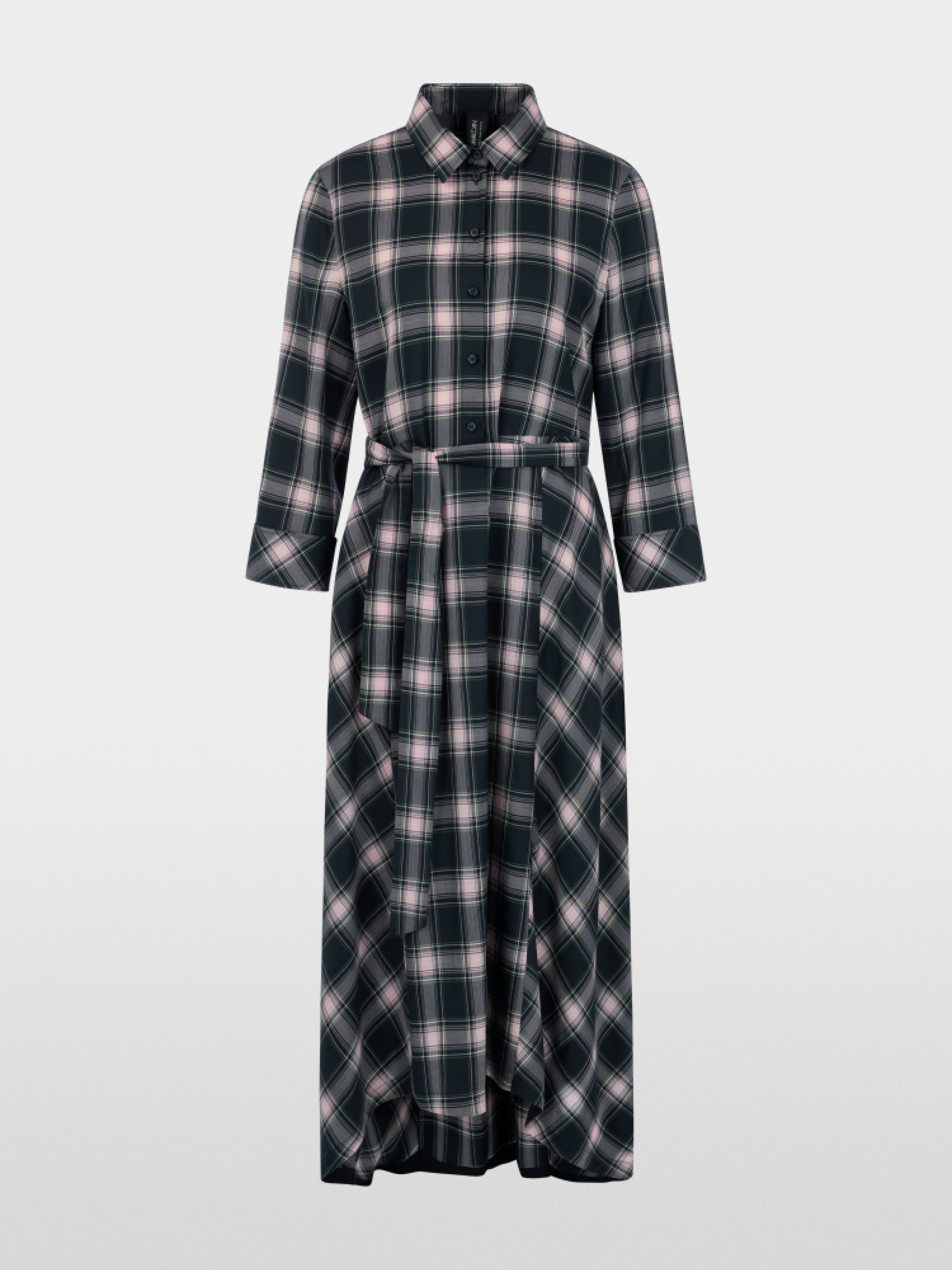 Checked shirt dress with tie belt