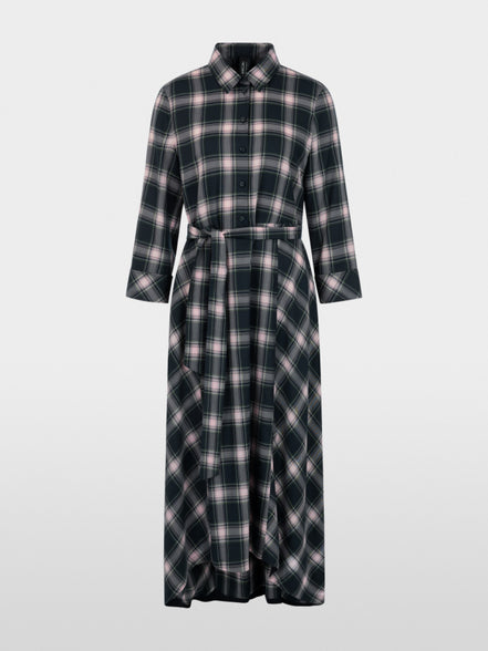 Checked shirt dress with tie belt
