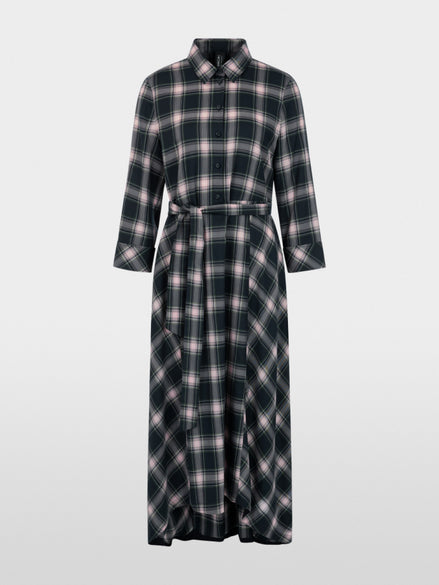Checked shirt dress with tie belt