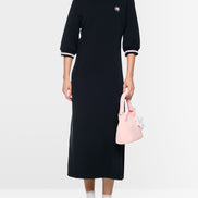 A-line dress with ribbed details