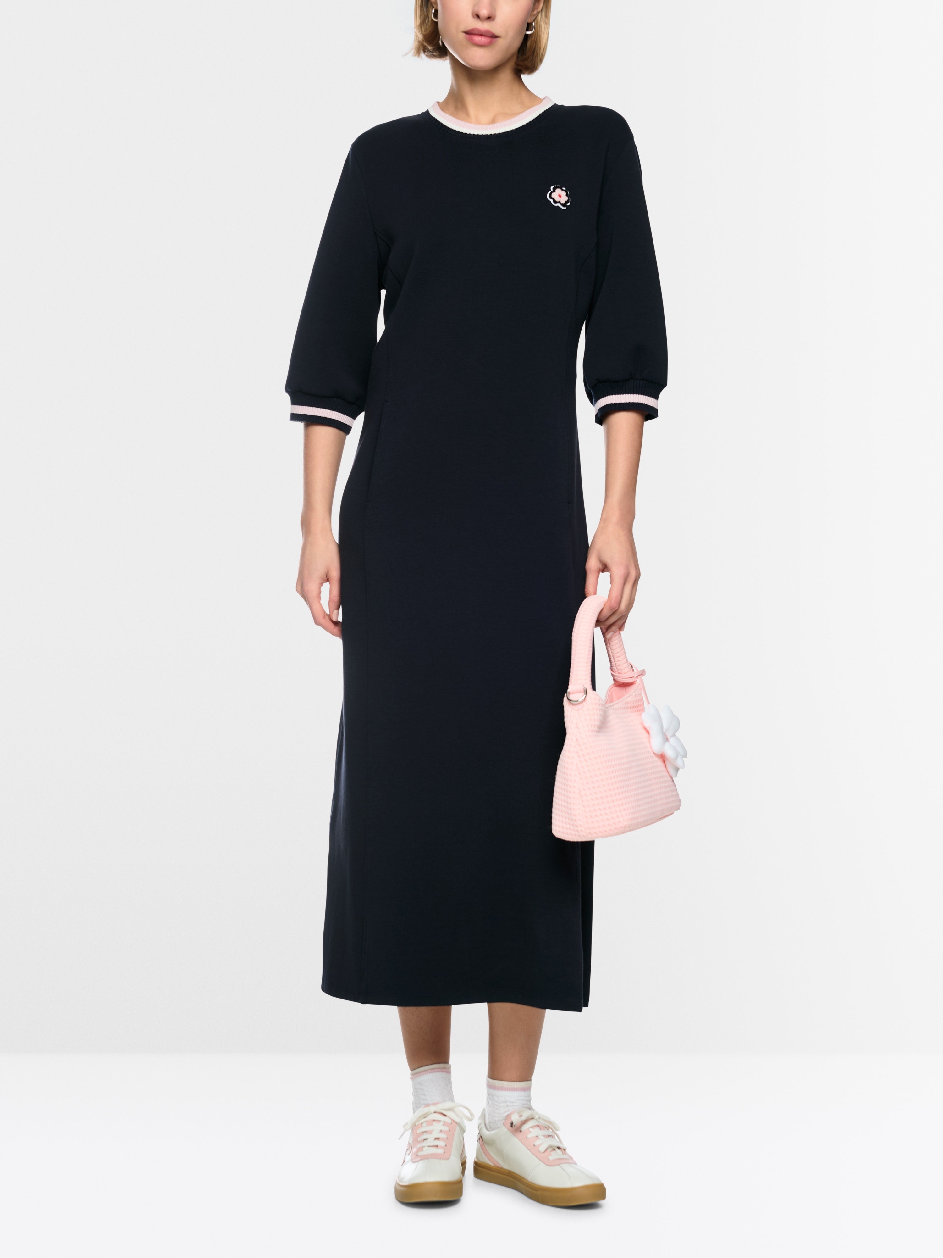 A-line dress with ribbed details