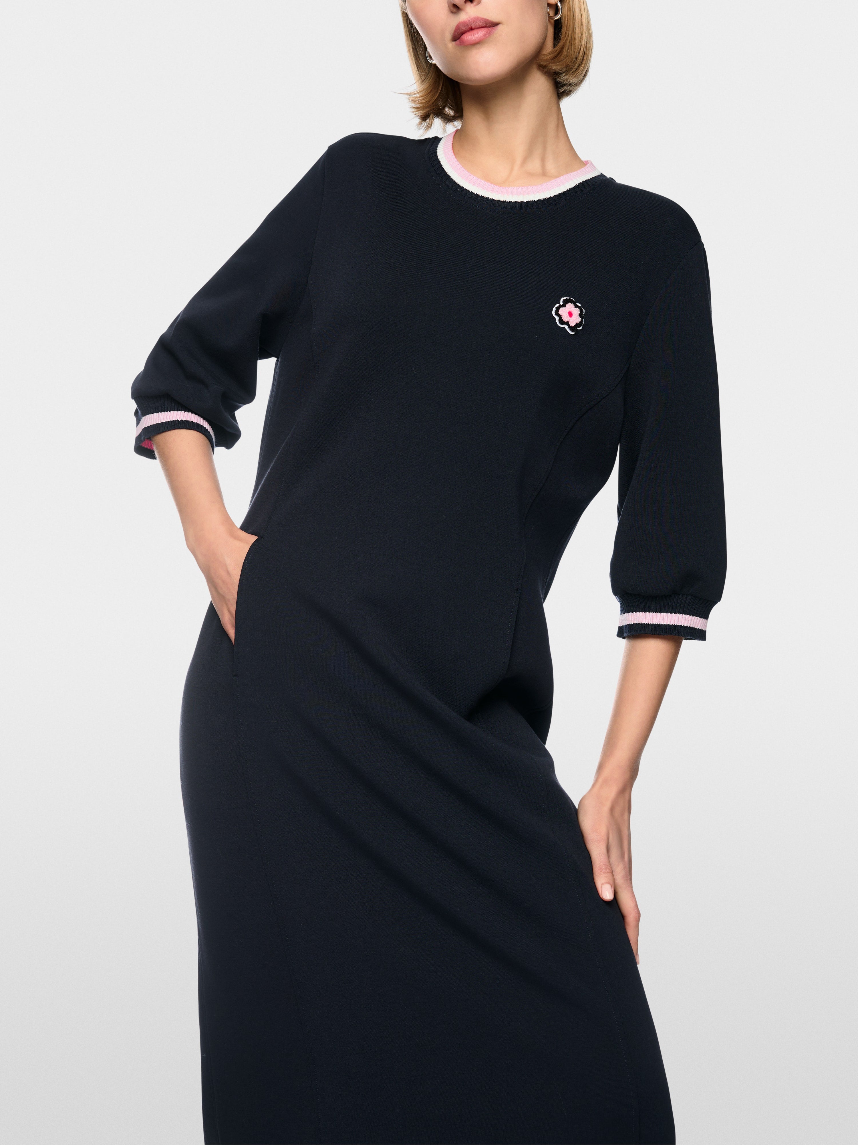 A-line dress with ribbed details