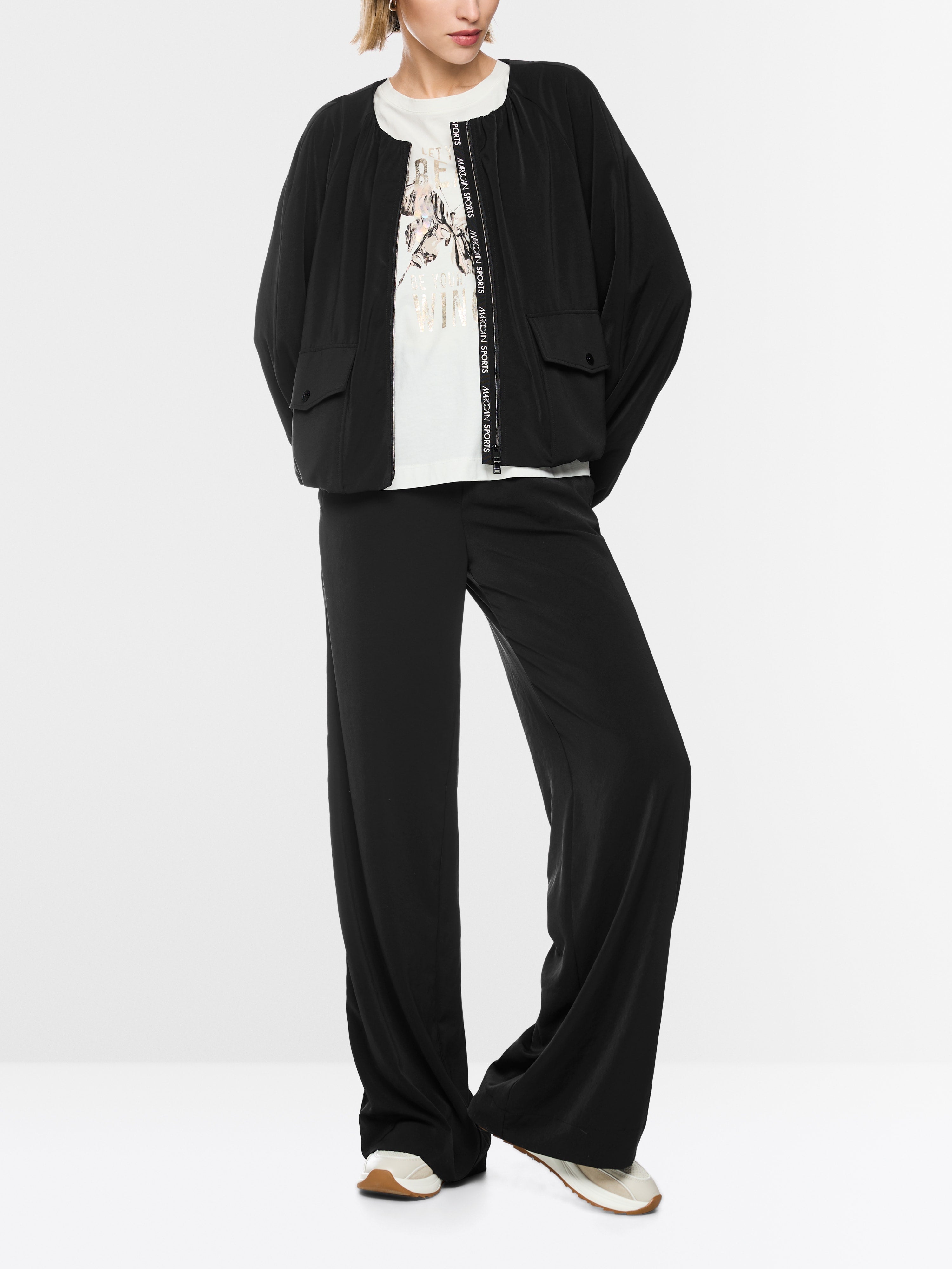 Feminine blouson jacket with gathers