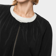 Feminine blouson jacket with gathers