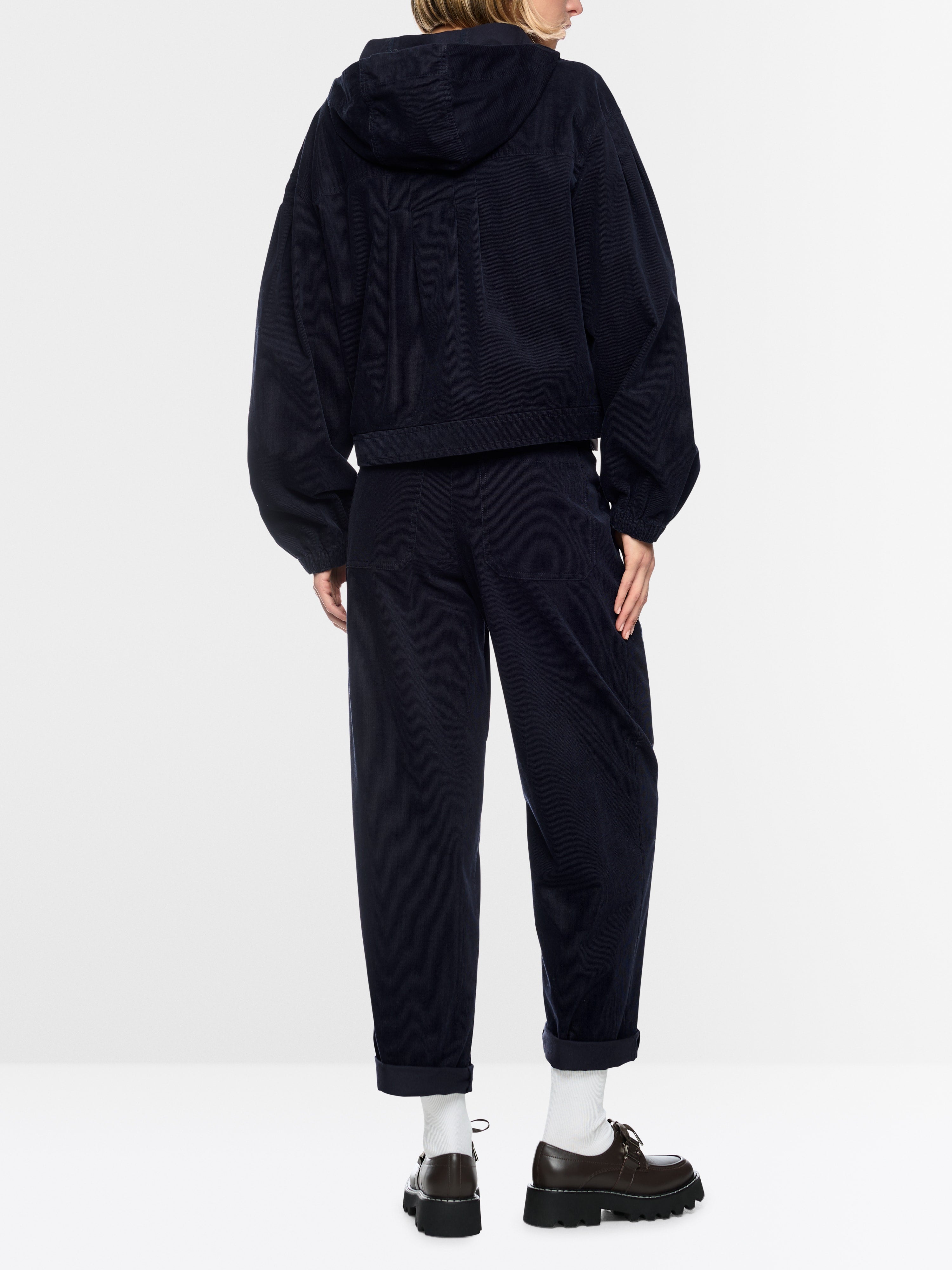 Corduroy jacket with hood