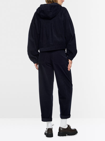 Corduroy jacket with hood