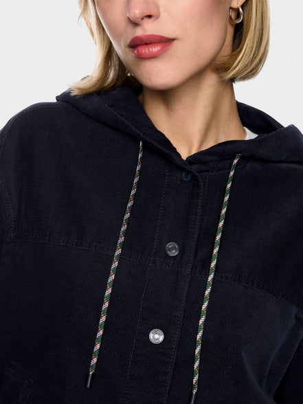 Corduroy jacket with hood