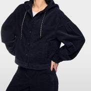 Corduroy jacket with hood