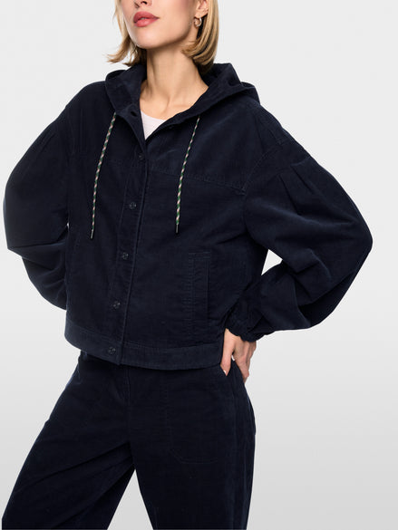 Corduroy jacket with hood