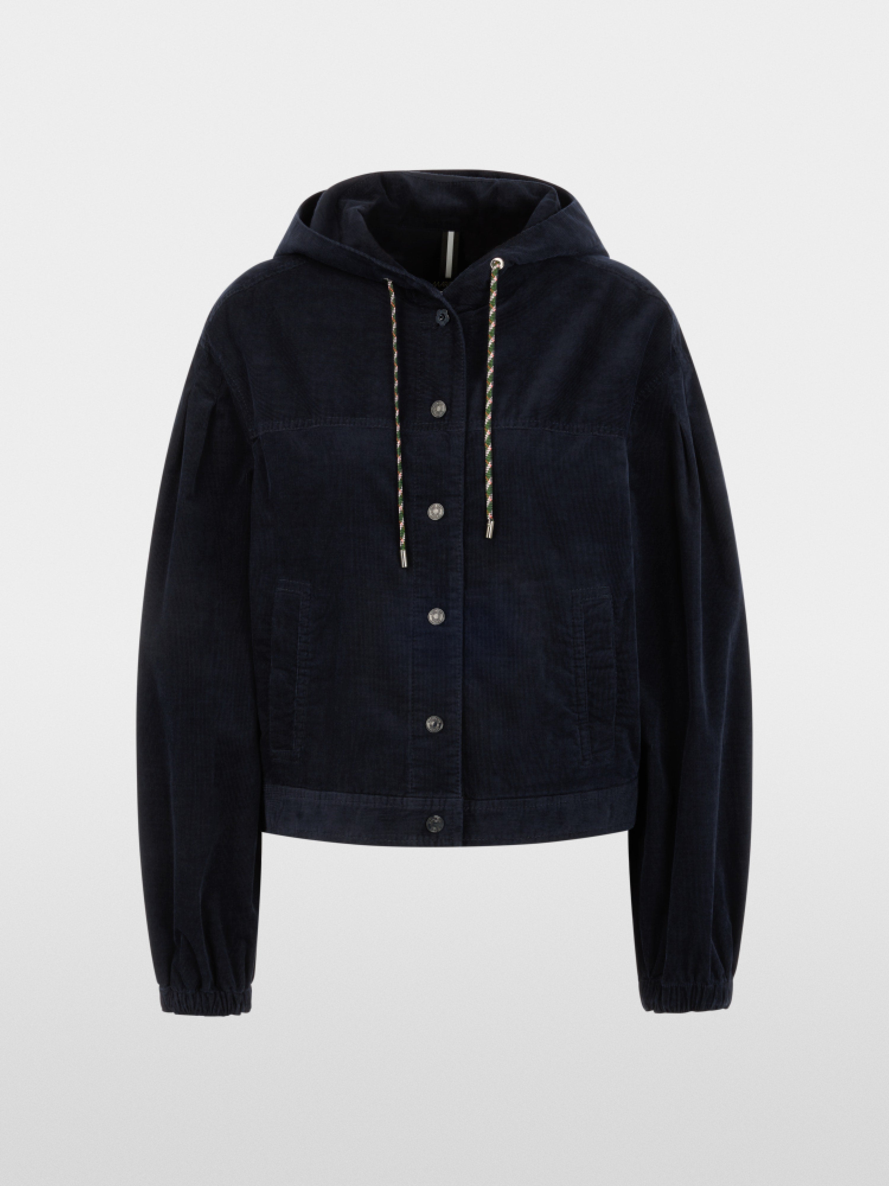 Corduroy jacket with hood