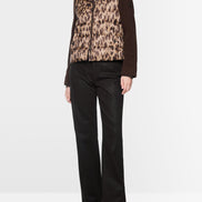 Quilted jacket with leopard print