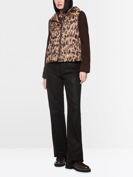 Quilted jacket with leopard print