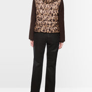Quilted jacket with leopard print