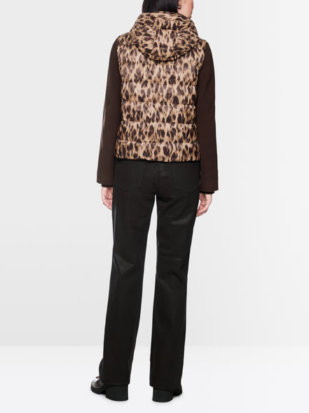Quilted jacket with leopard print