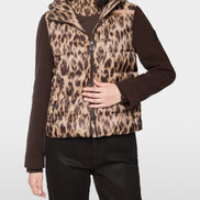 Quilted jacket with leopard print