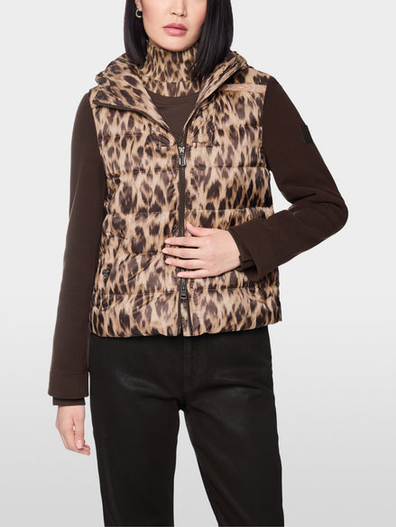 Quilted jacket with leopard print