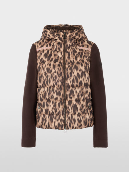 Quilted jacket with leopard print