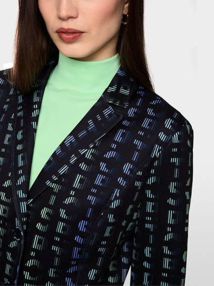 Printed jersey blazer