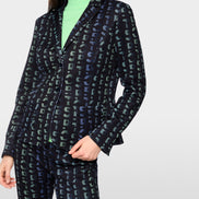 Printed jersey blazer