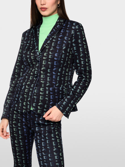 Printed jersey blazer