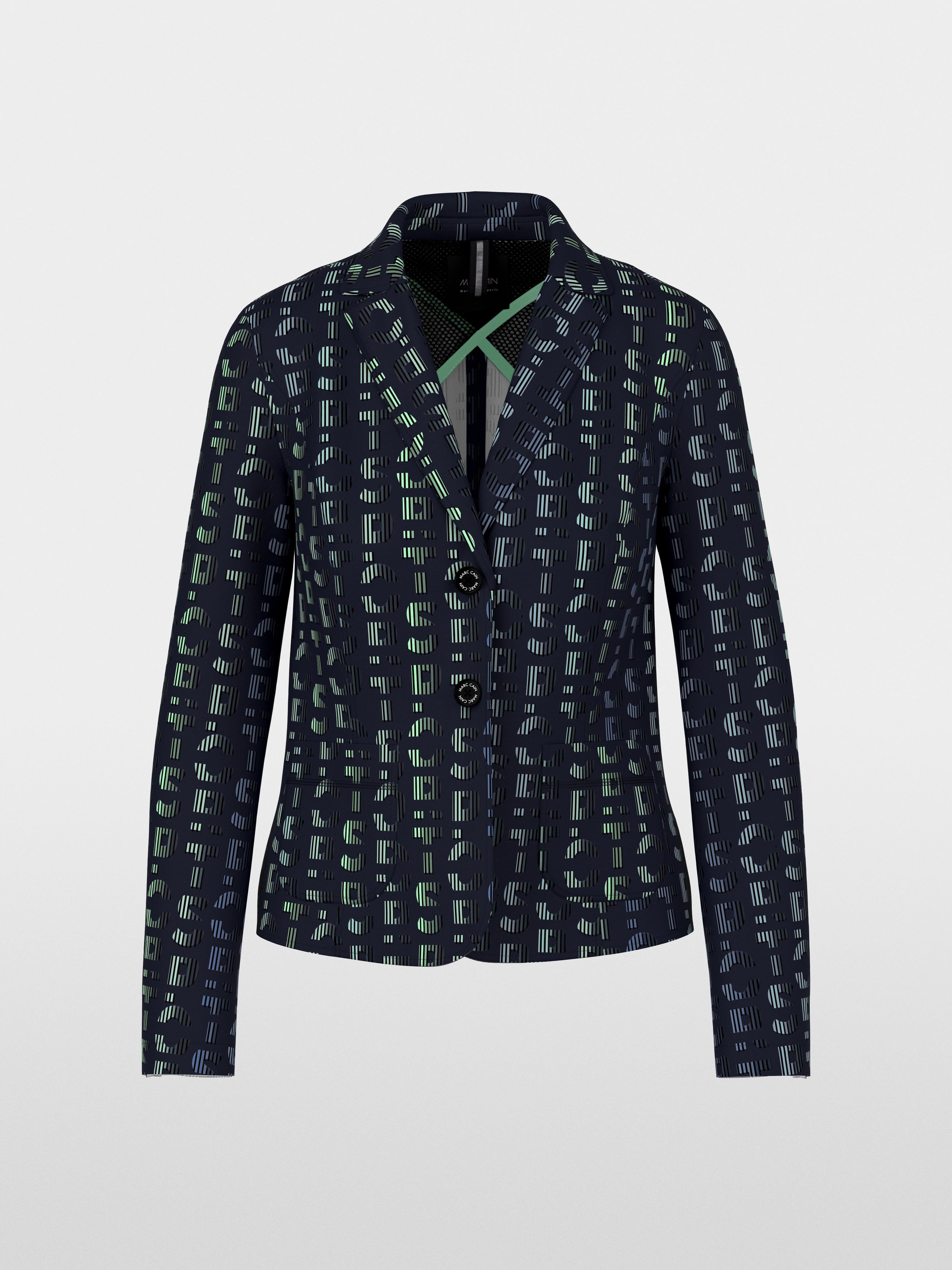 Printed jersey blazer