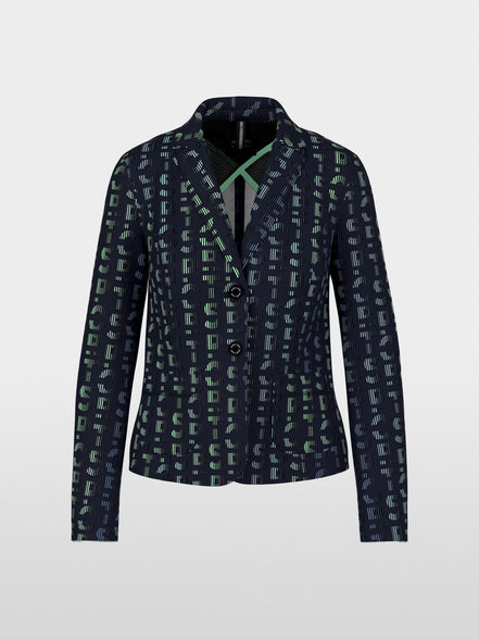 Printed jersey blazer