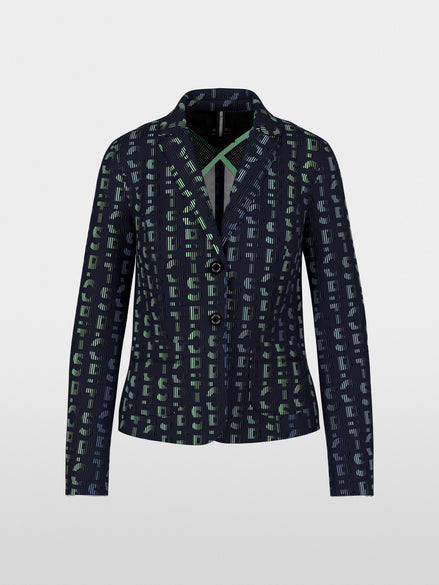 Printed jersey blazer
