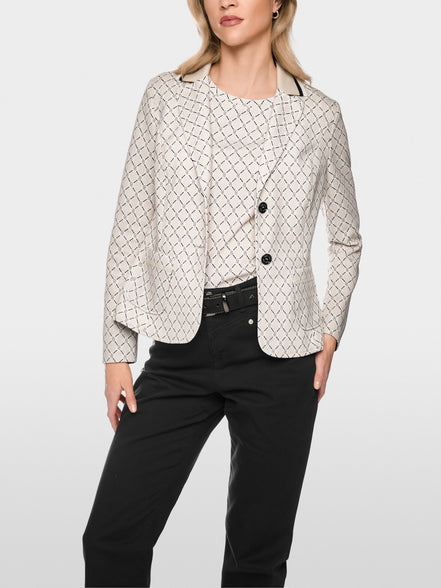 Printed blazer in scuba jersey
