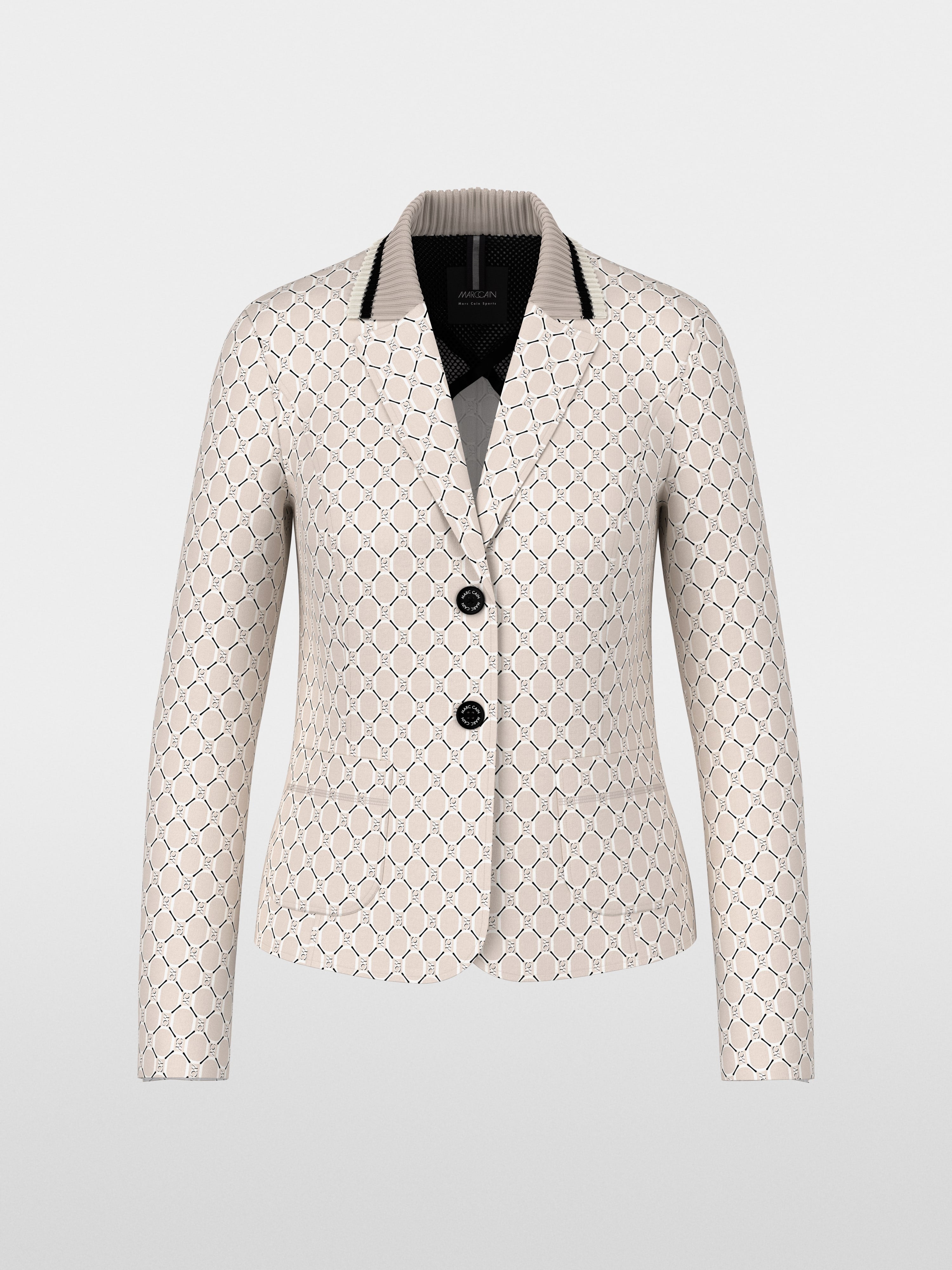 Printed blazer in scuba jersey
