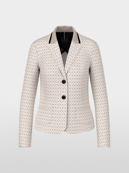 Printed blazer in scuba jersey