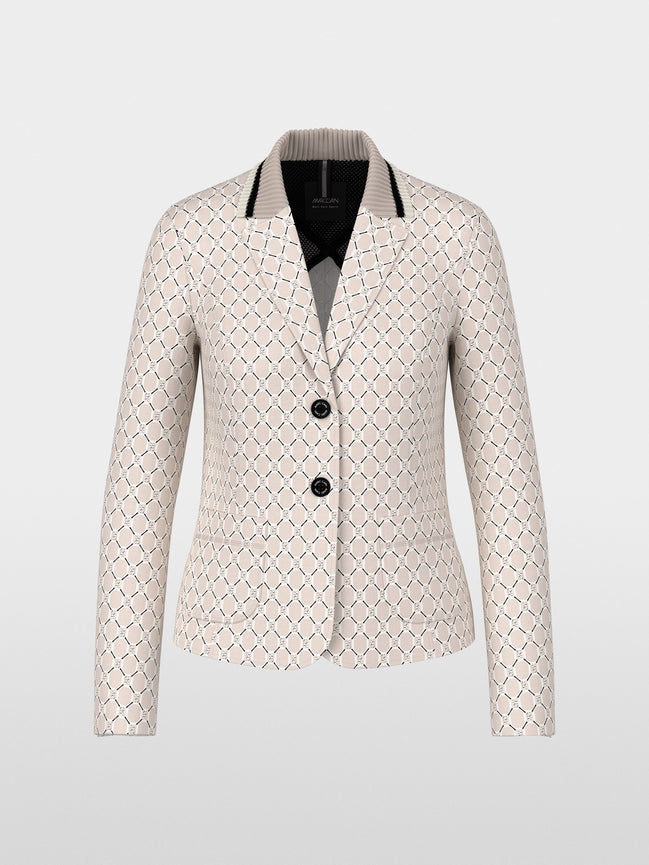 Printed blazer in scuba jersey