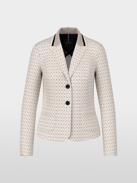 Printed blazer in scuba jersey