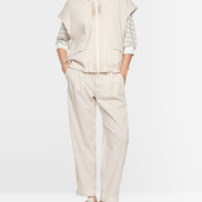 Cotton-blend waistcoat with troyer neck