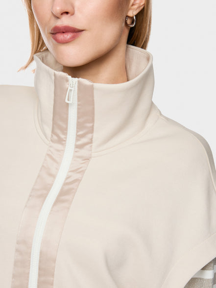 Cotton-blend waistcoat with troyer neck