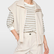 Cotton-blend waistcoat with troyer neck