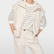Cotton-blend waistcoat with troyer neck