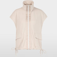 Cotton-blend waistcoat with troyer neck