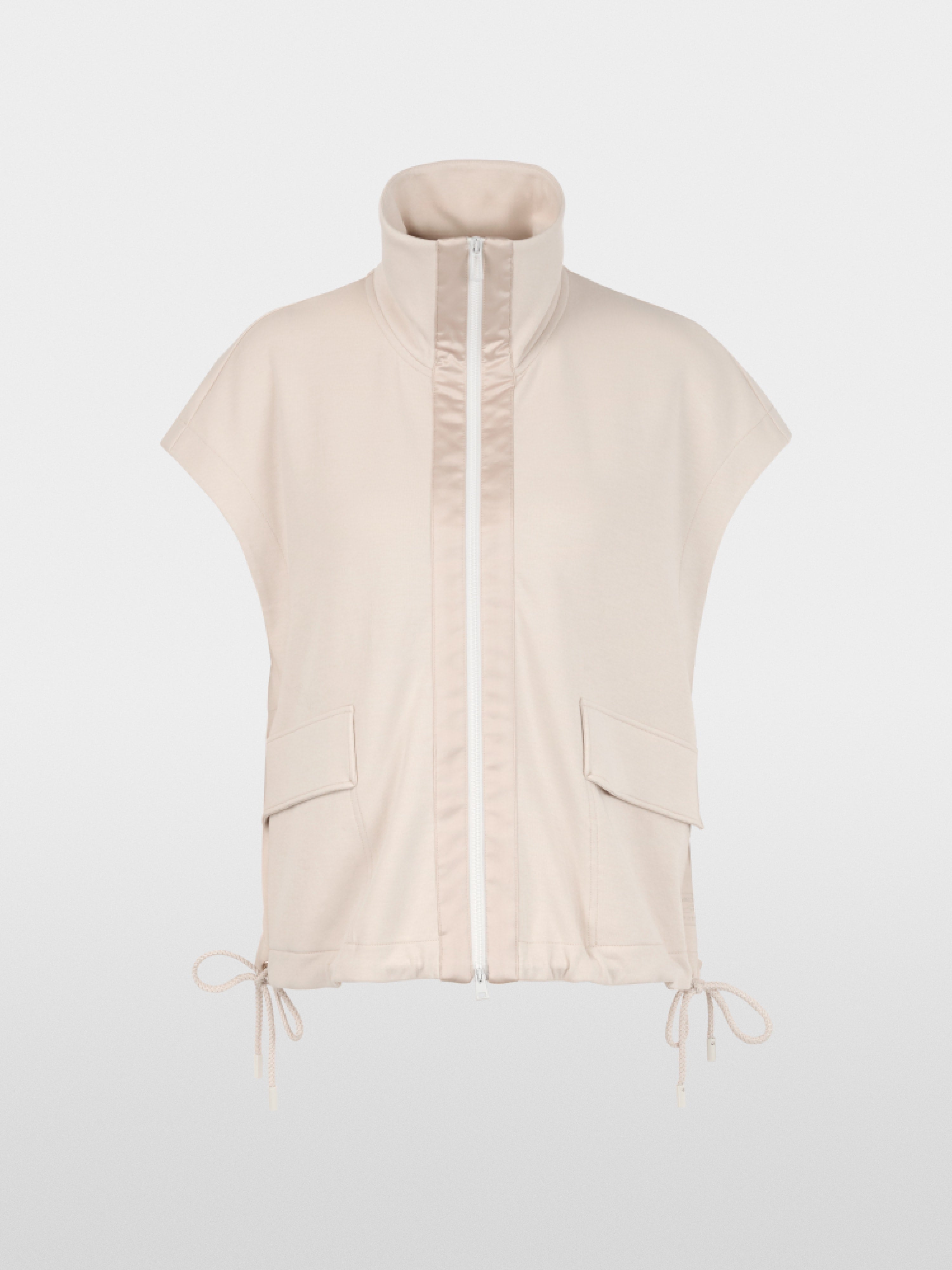 Cotton-blend waistcoat with troyer neck