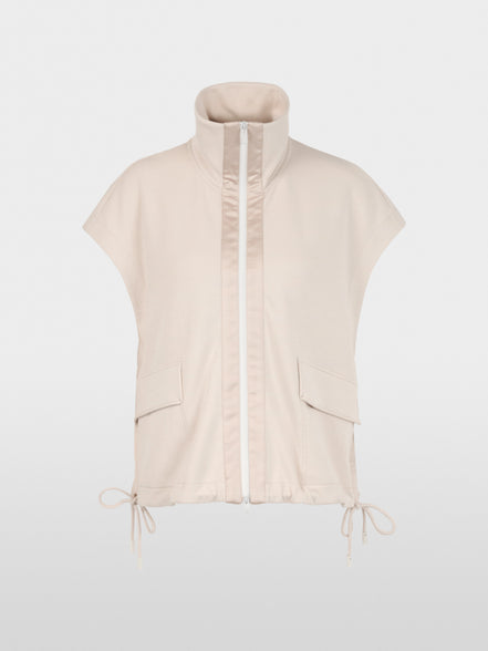 Cotton-blend waistcoat with troyer neck