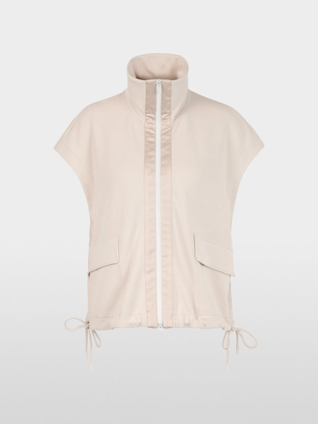 Cotton-blend waistcoat with troyer neck