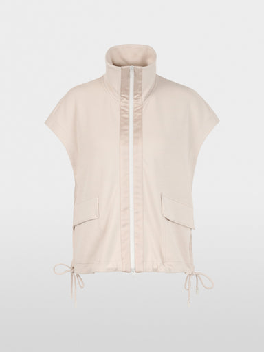 Cotton-blend waistcoat with troyer neck