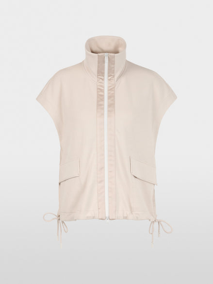 Cotton-blend waistcoat with troyer neck