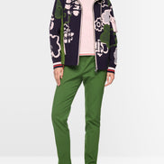 Sporty cardigan with floral pattern